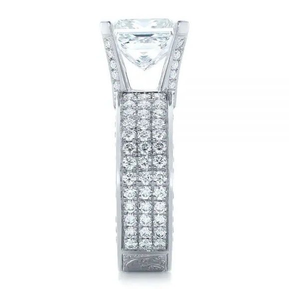 New Women’s 925 Silver Princess Cut Diamond Ring - Picture 5 of 6